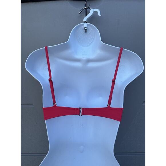 Blue Life Pasion flower Coral Lace Underwire Bikini Swimsuit Top Demi Cup Sz XS - Picture 3 of 7